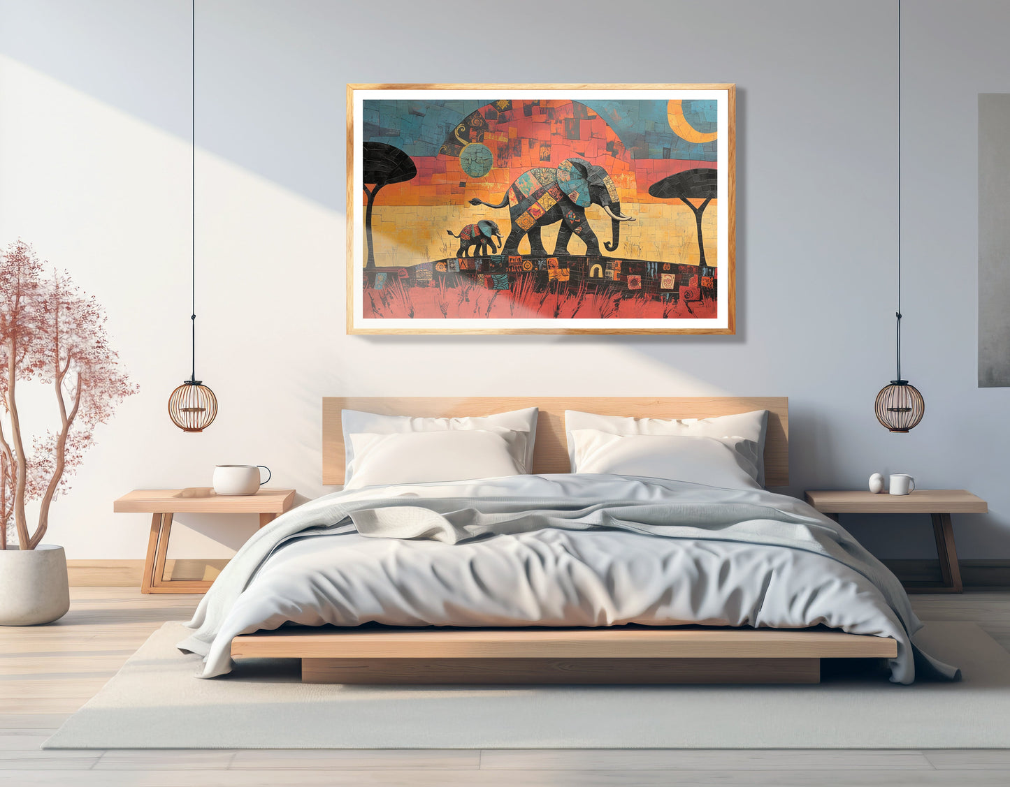 Elephant Sunset Abstract African American abstract art view 75