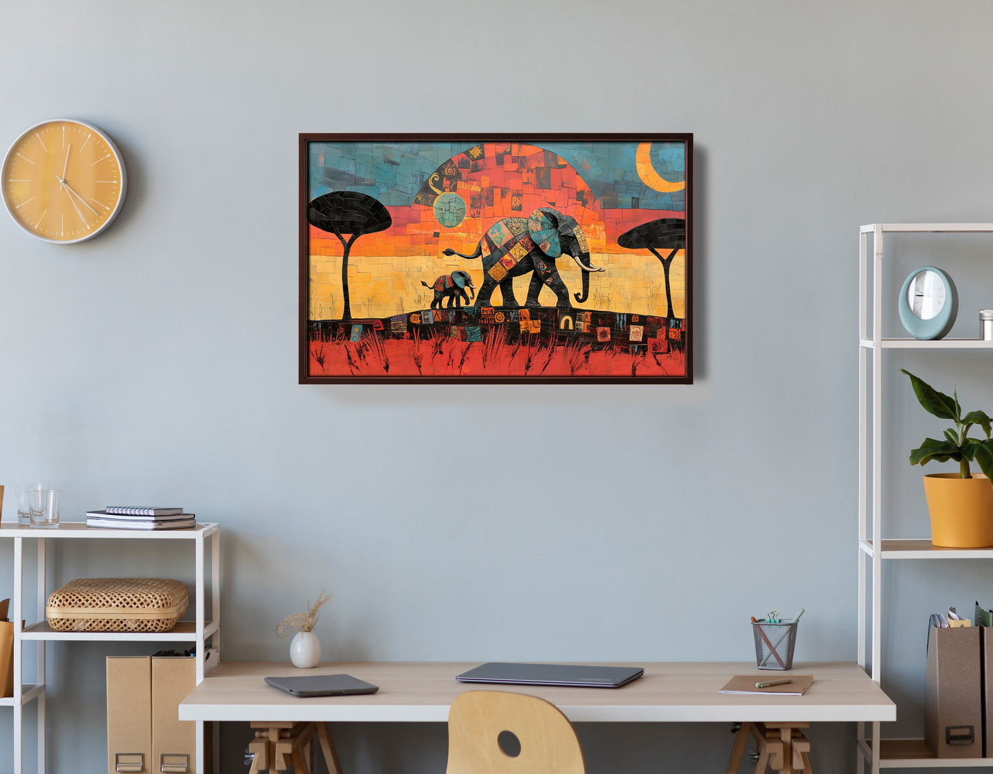 Elephant Sunset Abstract African American abstract art view 36