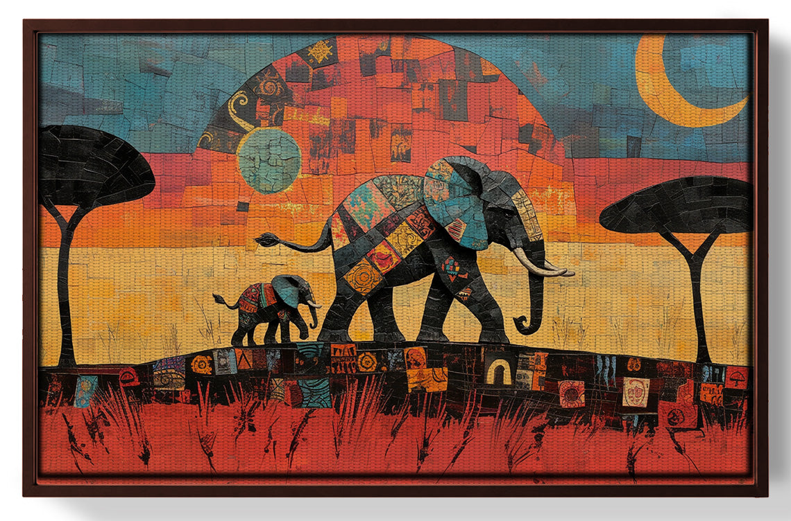 Elephant Sunset Abstract African American abstract art view 31
