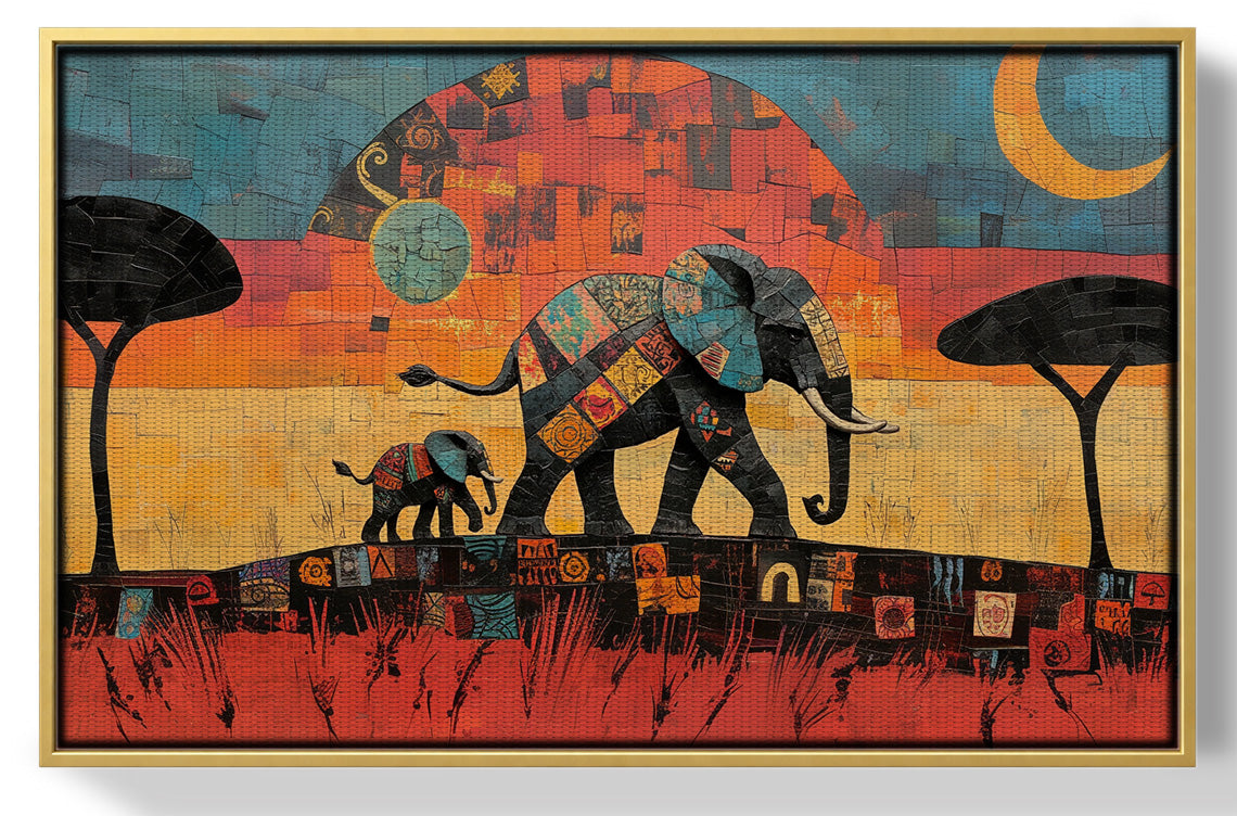 Elephant Sunset Abstract African American abstract art view 37