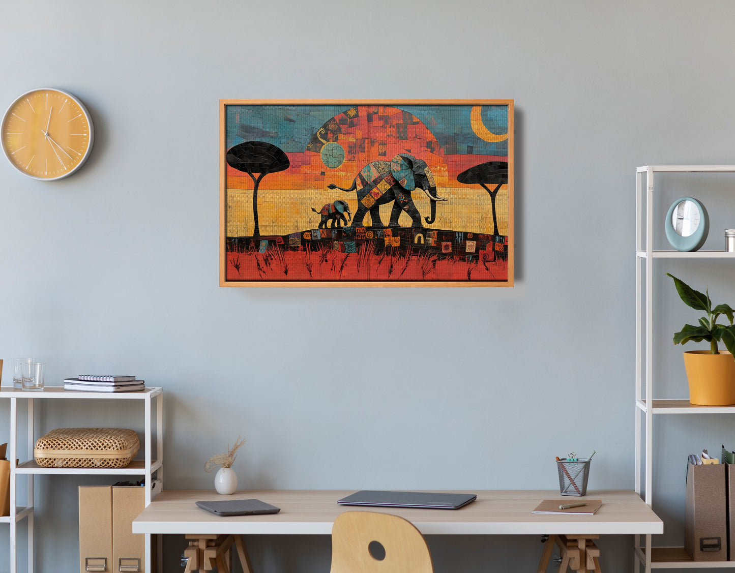 Elephant Sunset Abstract African American abstract art view 48