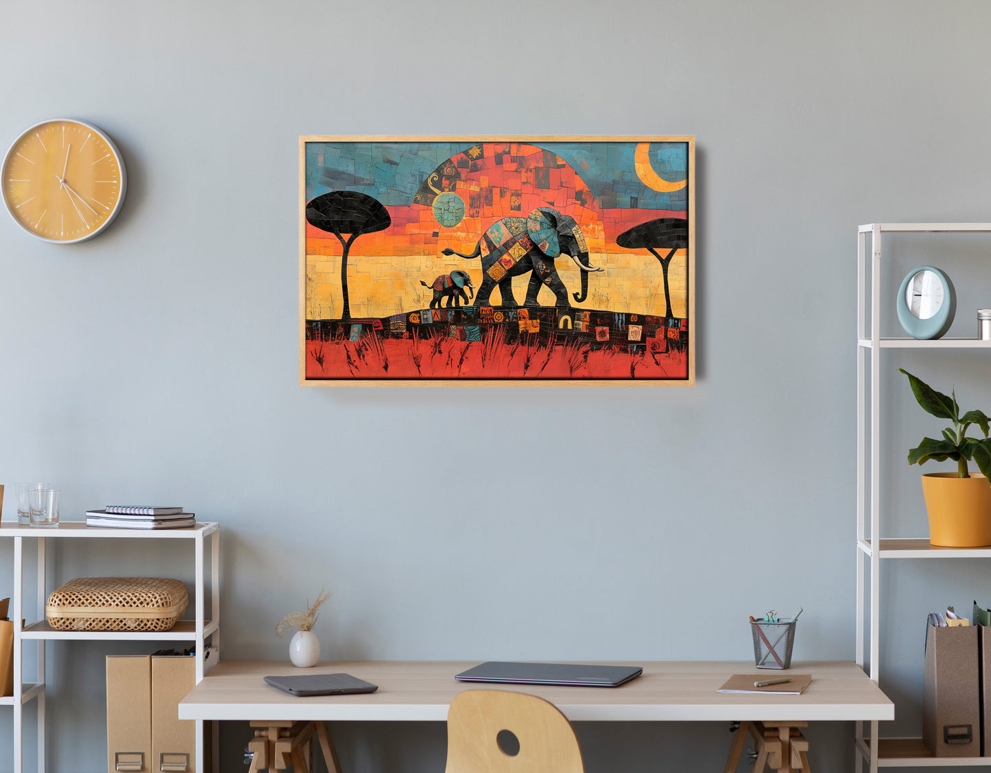 Elephant Sunset Abstract African American abstract art view 54
