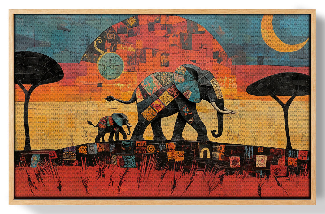 Elephant Sunset Abstract African American abstract art view 49