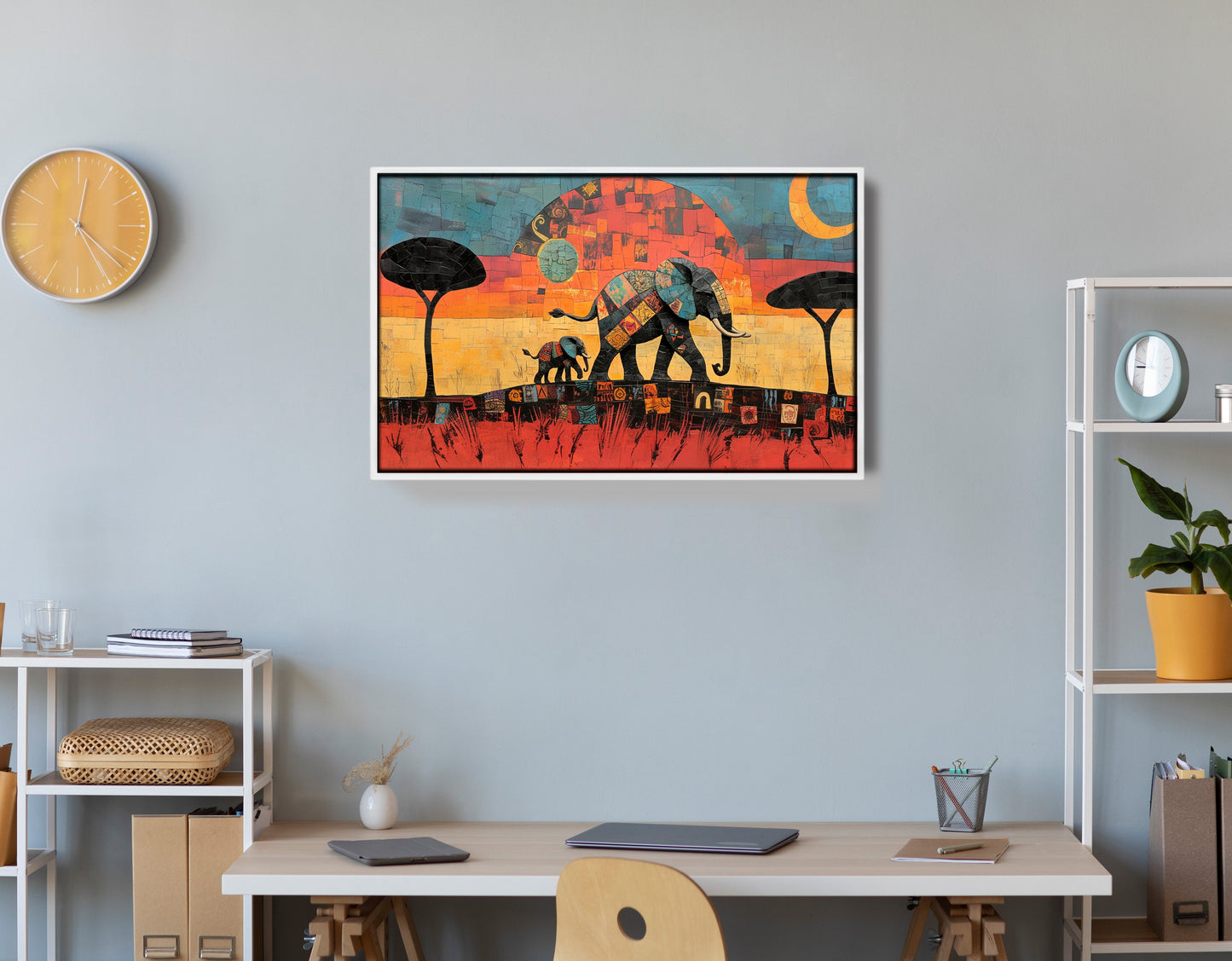 Elephant Sunset Abstract African American abstract art view 66