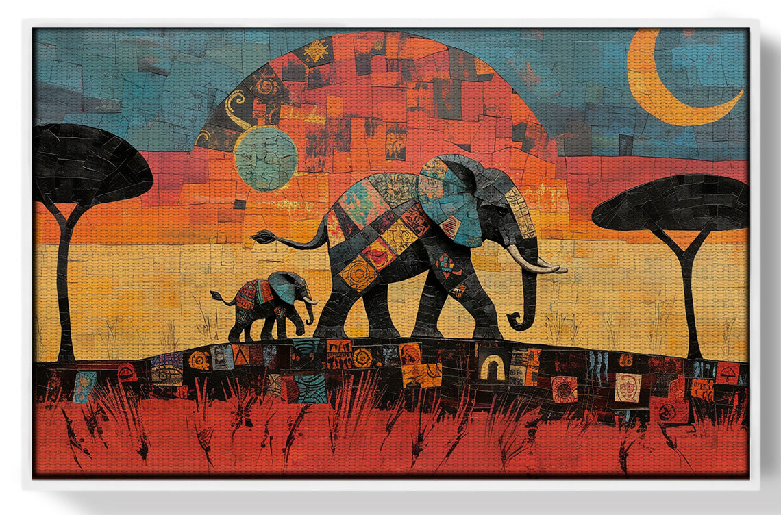 Elephant Sunset Abstract African American abstract art view 61