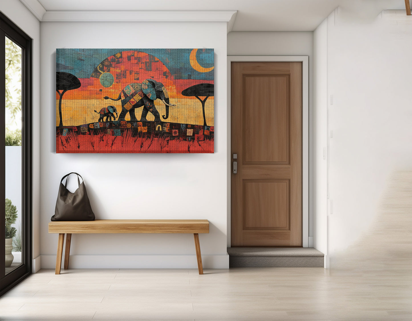 Elephant Sunset Abstract African American abstract art view 17