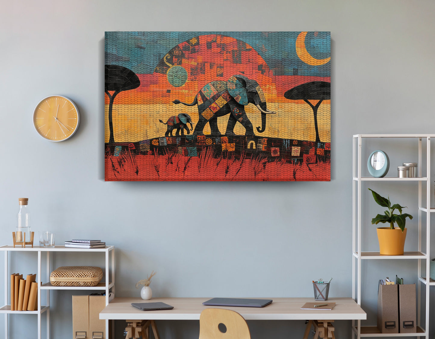 Elephant Sunset Abstract African American abstract art view 18