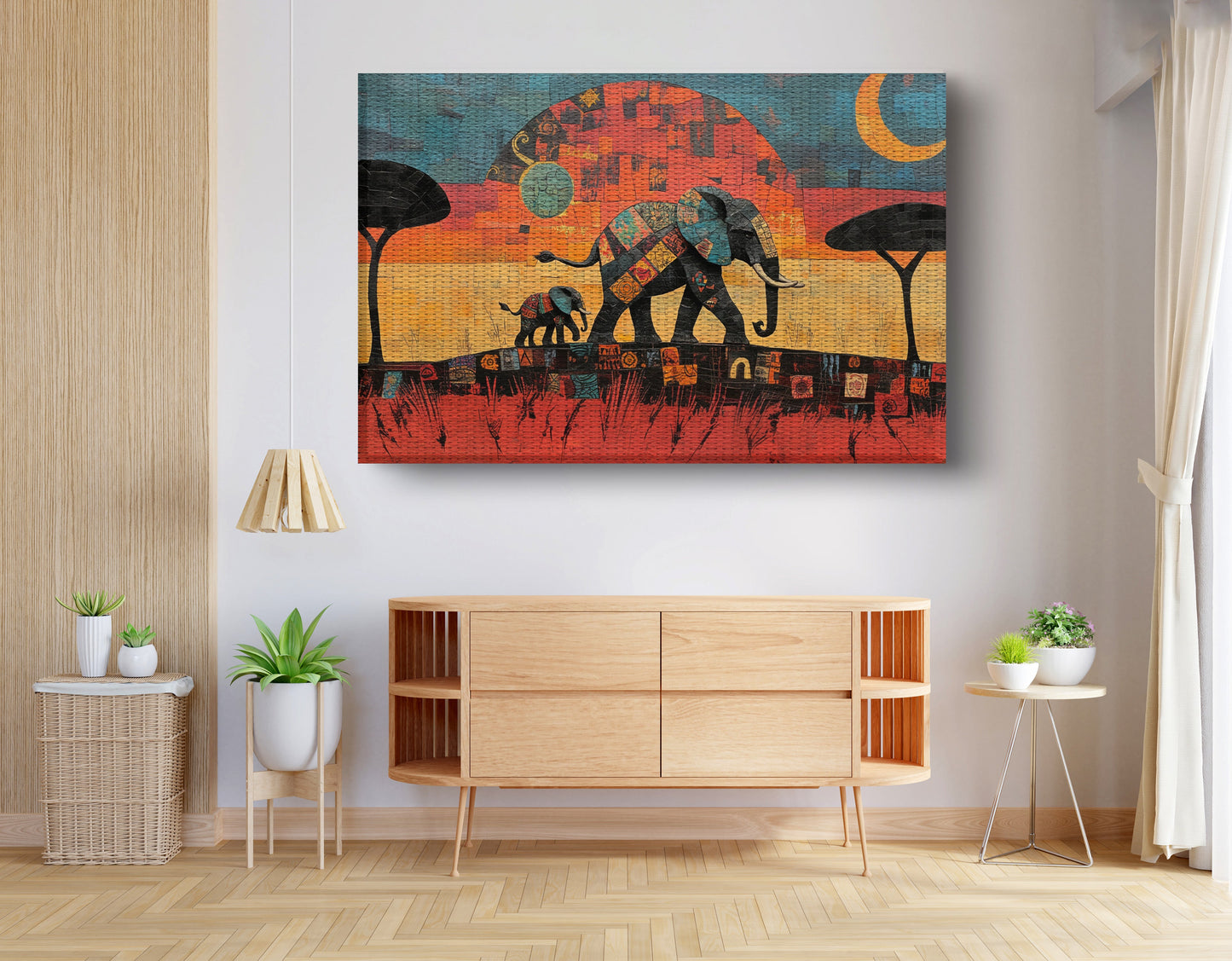 Elephant Sunset Abstract African American abstract art view 14