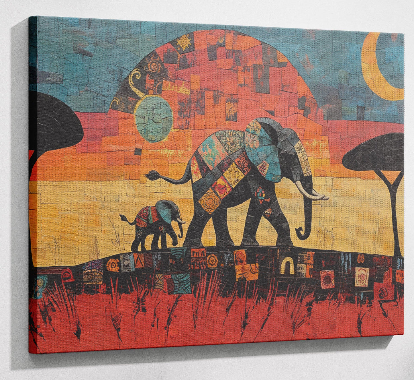Elephant Sunset Abstract African American abstract art view 13