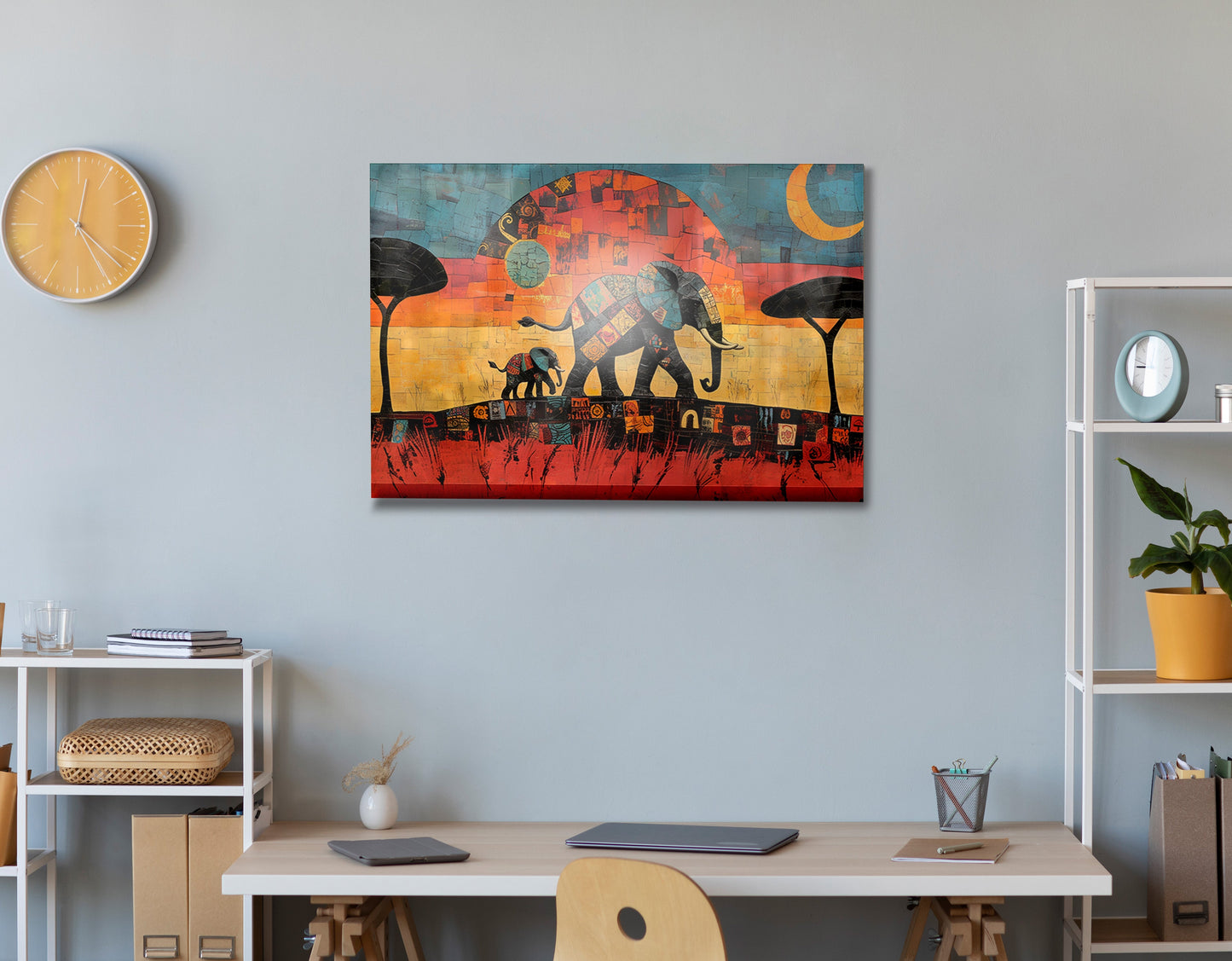 Elephant Sunset Abstract African American abstract art view 24