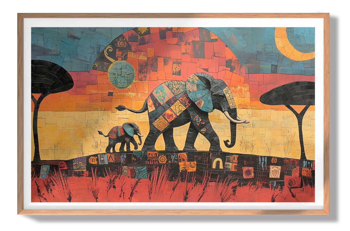 Elephant Sunset Abstract African American abstract art view 79