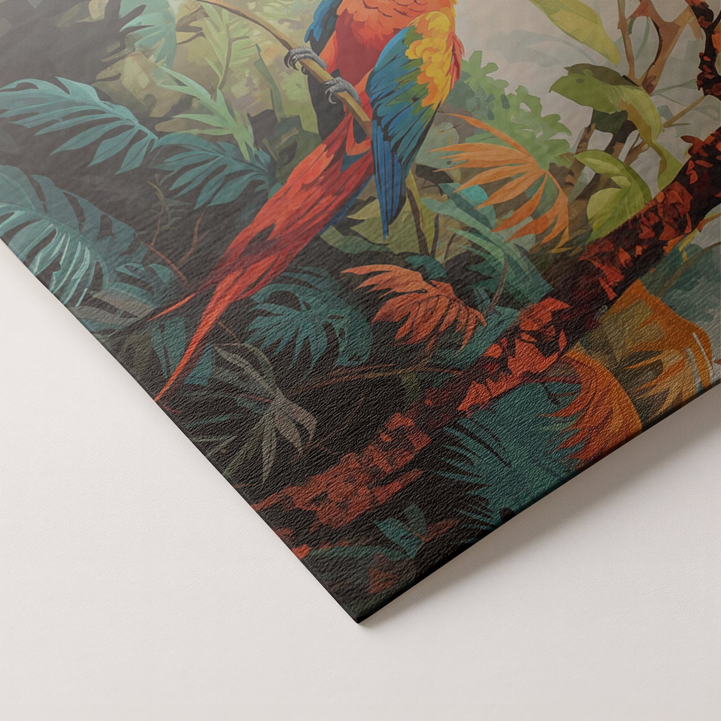 Tropical Parrot Jungle Black Caribbean wall art artwork by MoomZee Artwork
