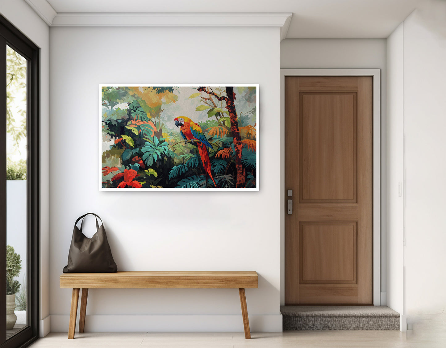 Tropical Parrot Jungle Black Caribbean wall art home decor view