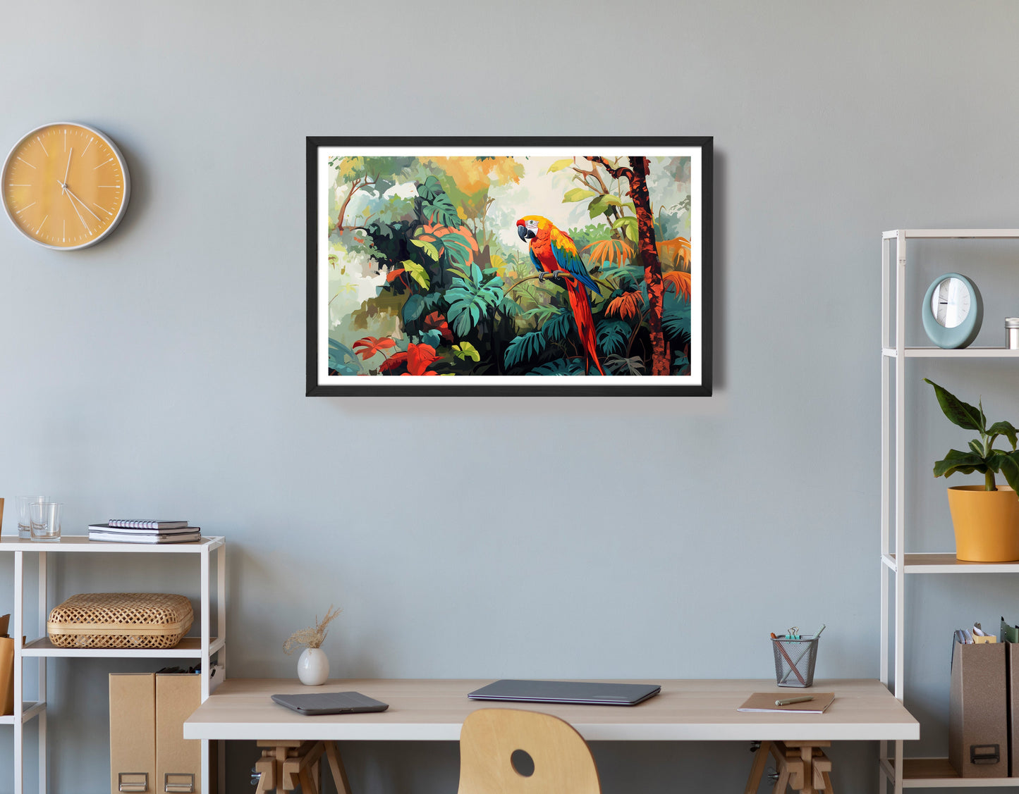 Tropical Parrot Jungle Black Caribbean wall art view 72