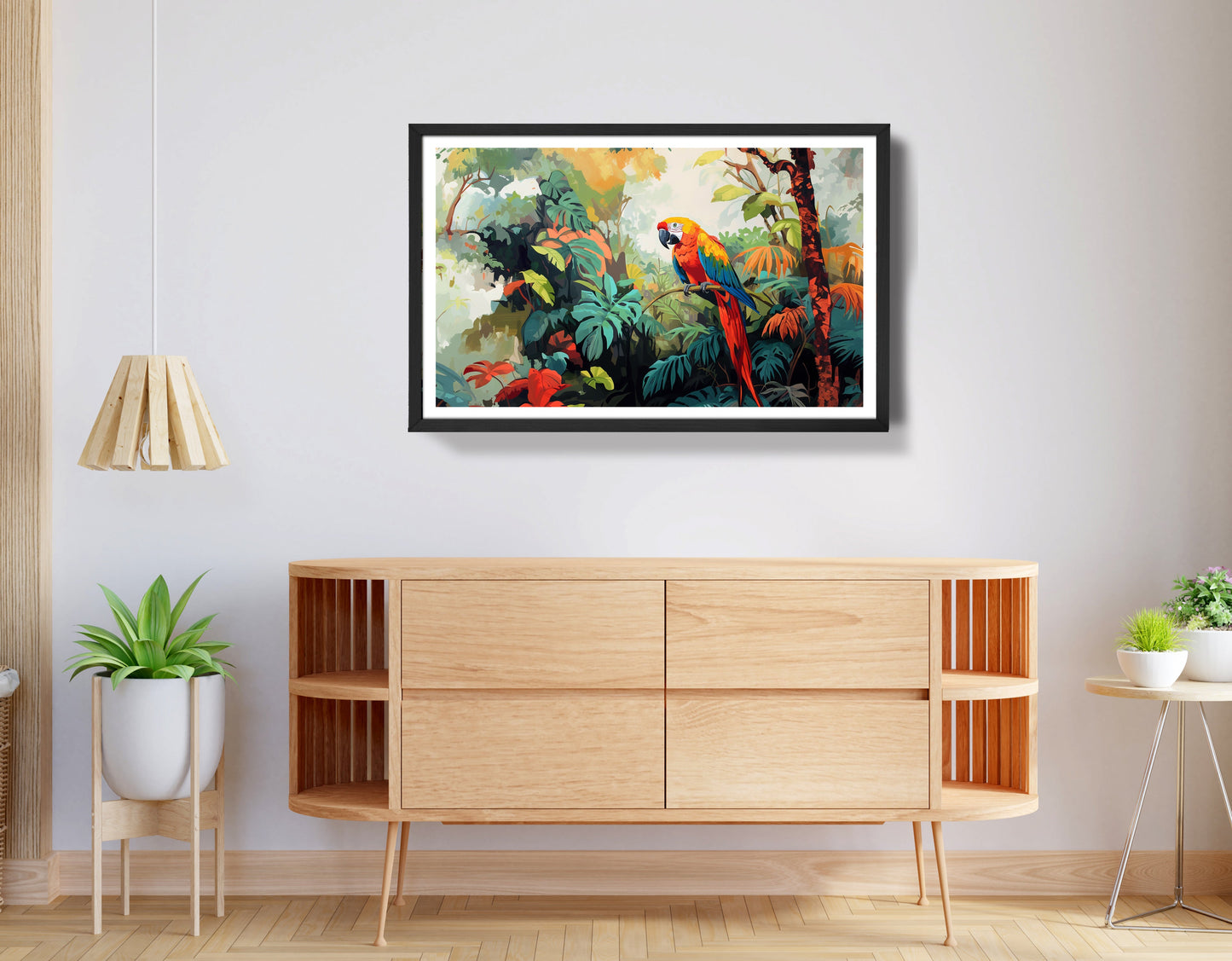 Tropical Parrot Jungle Black Caribbean wall art view 68