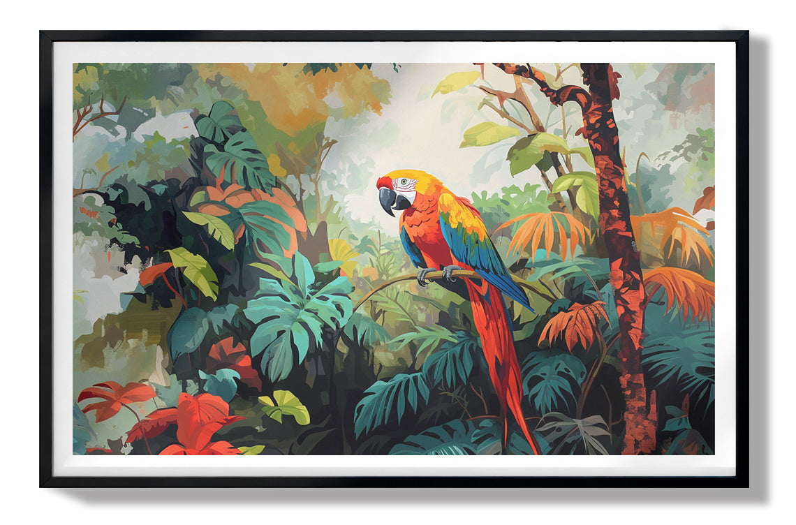 Tropical Parrot Jungle Black Caribbean wall art view 67