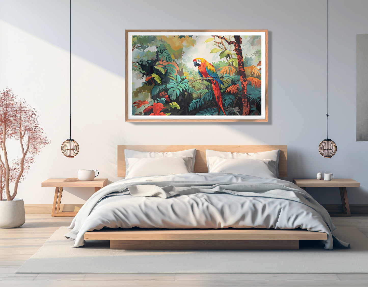 Tropical Parrot Jungle Black Caribbean wall art view 81