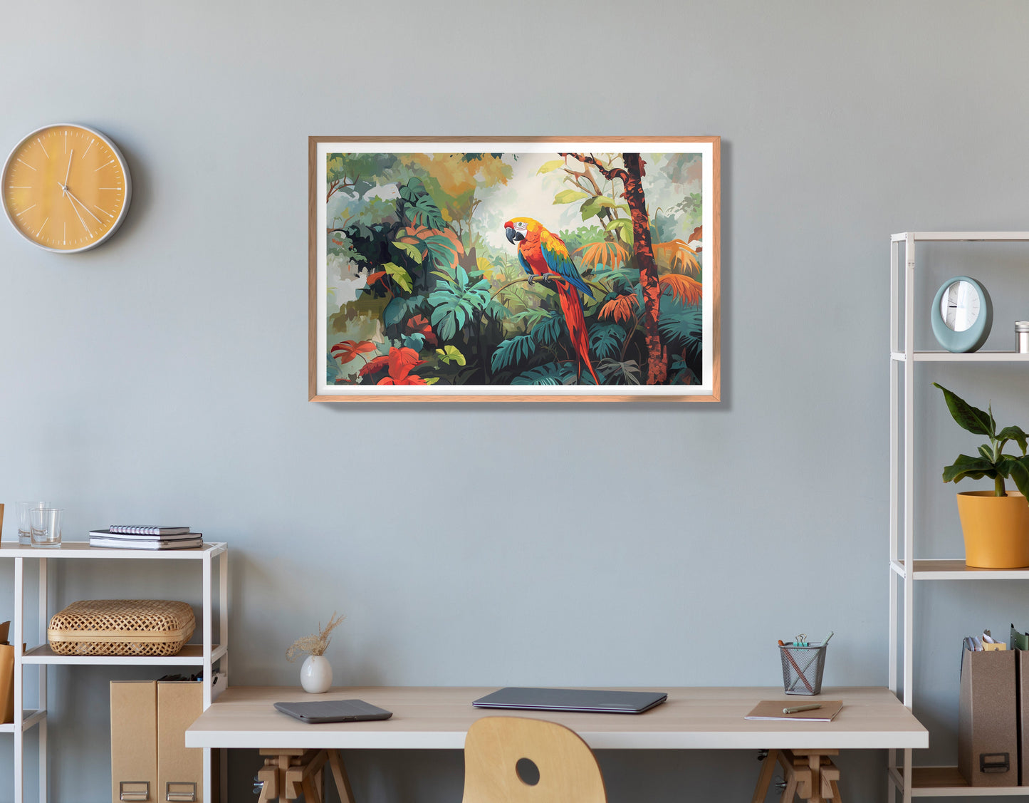 Tropical Parrot Jungle Black Caribbean wall art view 84