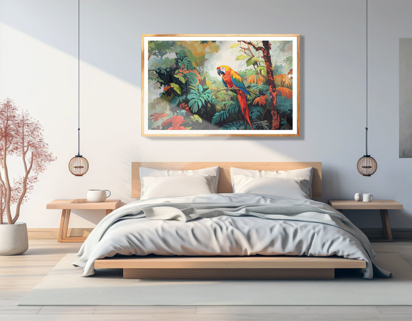 Tropical Parrot Jungle Black Caribbean wall art view 75