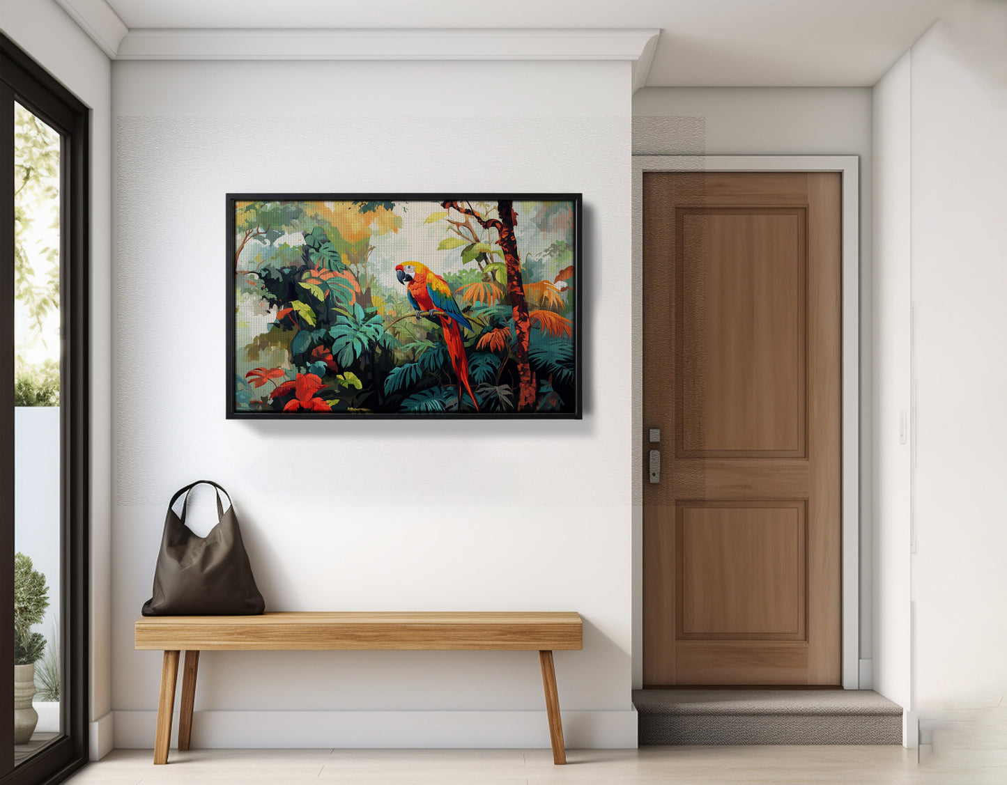 Tropical Parrot Jungle Black Caribbean wall art view 29