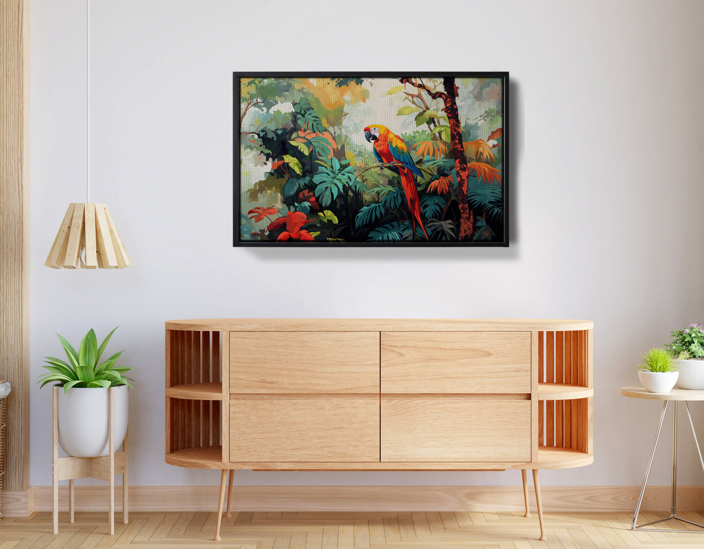 Tropical Parrot Jungle Black Caribbean wall art view 26