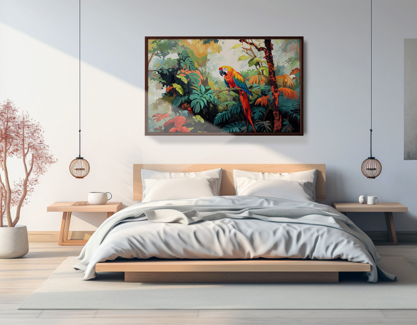 Tropical Parrot Jungle Black Caribbean wall art view 33