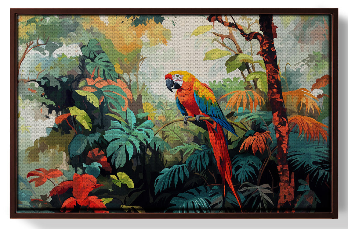 Tropical Parrot Jungle Black Caribbean wall art view 31
