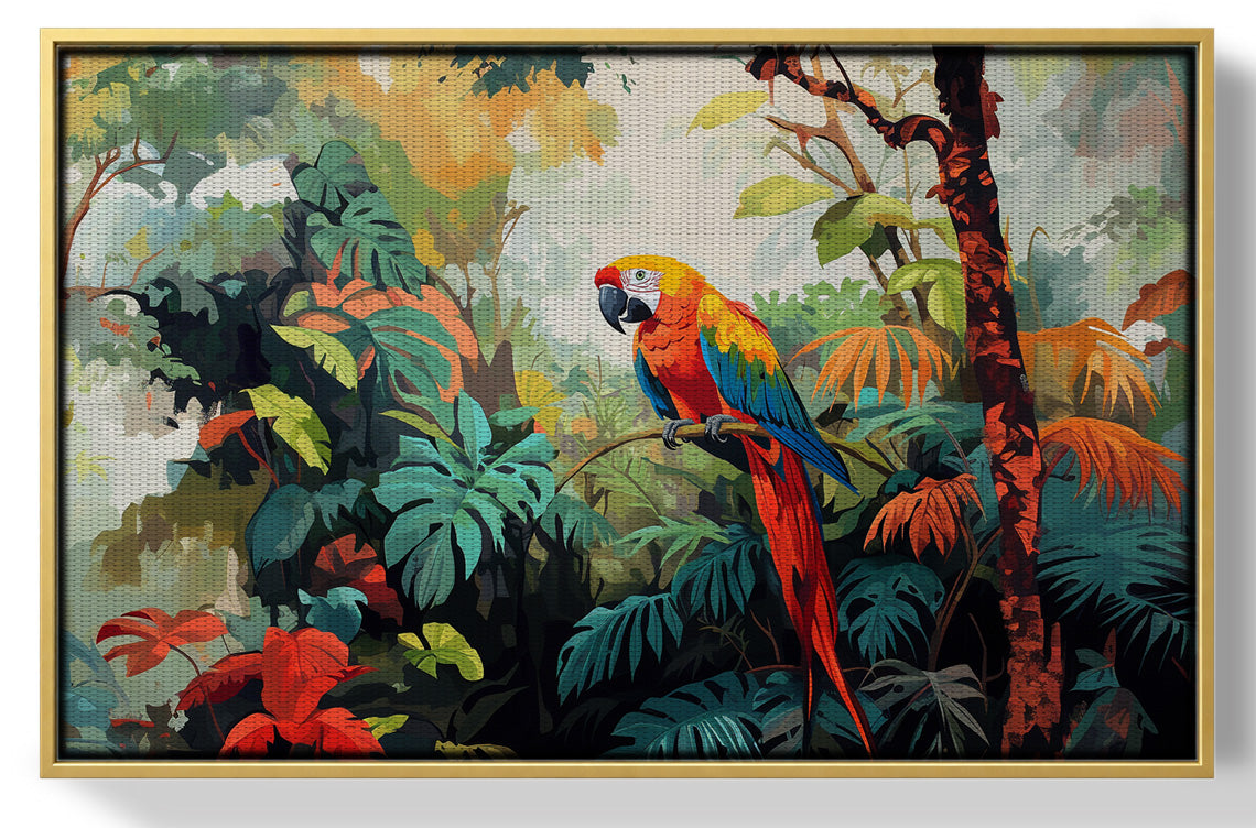 Tropical Parrot Jungle Black Caribbean wall art view 37