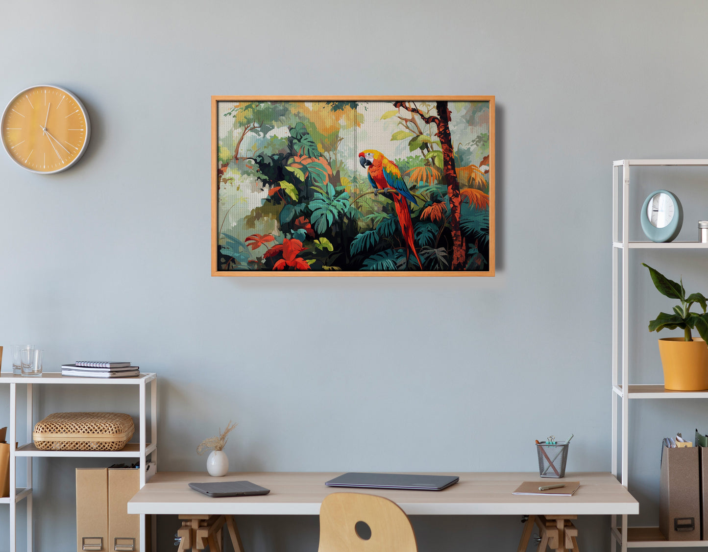 Tropical Parrot Jungle Black Caribbean wall art view 48