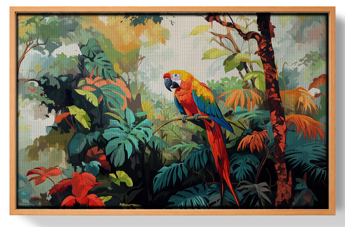 Tropical Parrot Jungle Black Caribbean wall art view 43