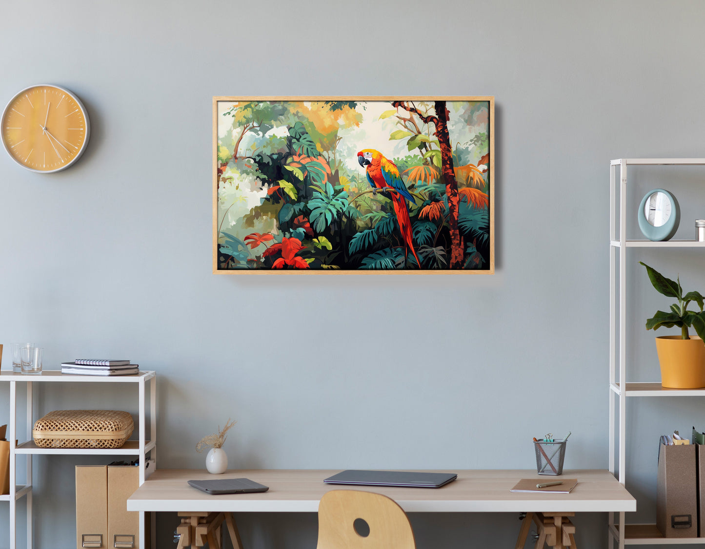 Tropical Parrot Jungle Black Caribbean wall art view 54