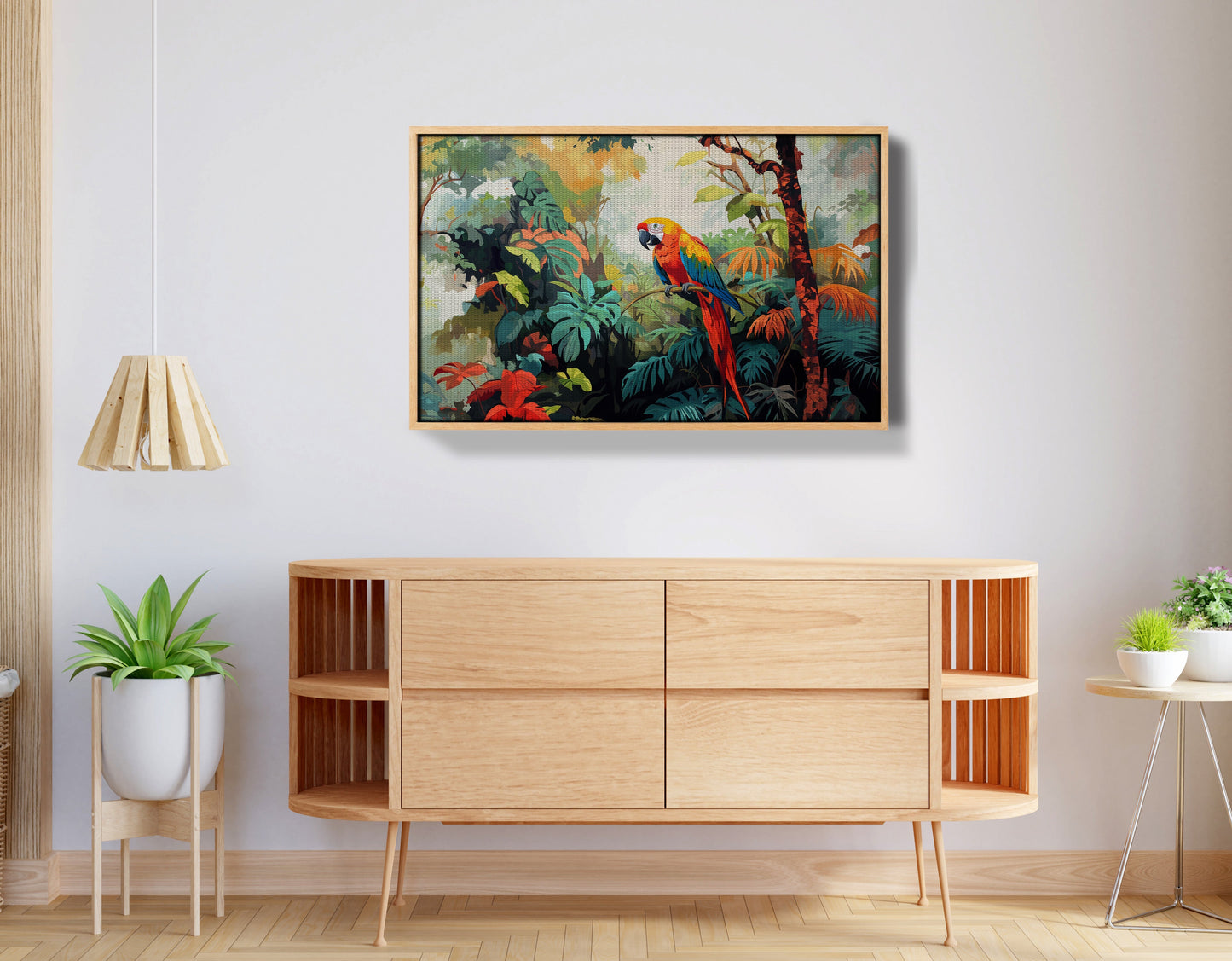 Tropical Parrot Jungle Black Caribbean wall art view 50
