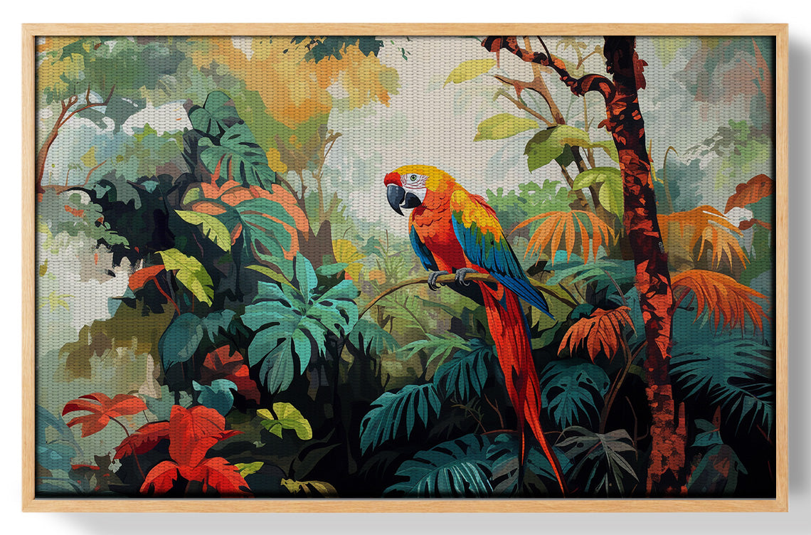 Tropical Parrot Jungle Black Caribbean wall art view 49