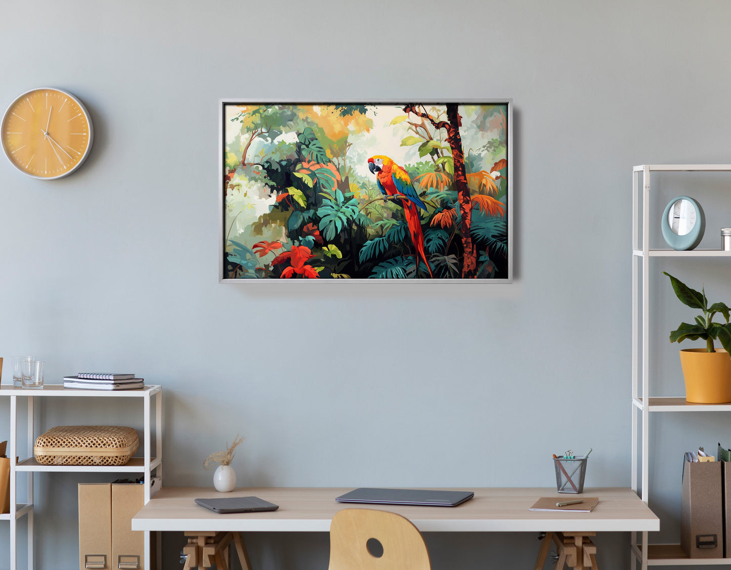 Tropical Parrot Jungle Black Caribbean wall art view 60