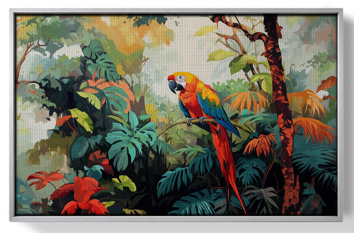 Tropical Parrot Jungle Black Caribbean wall art view 55