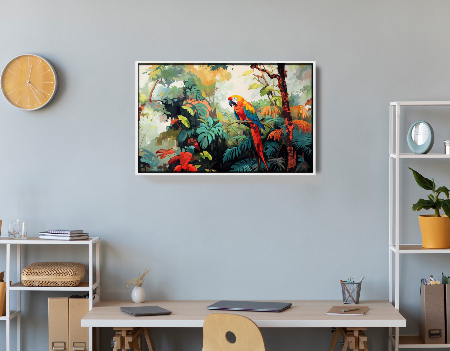 Tropical Parrot Jungle Black Caribbean wall art view 66