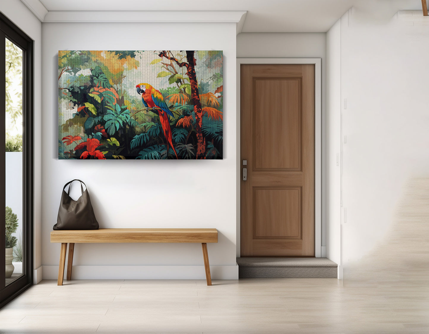 Tropical Parrot Jungle Black Caribbean wall art view 17