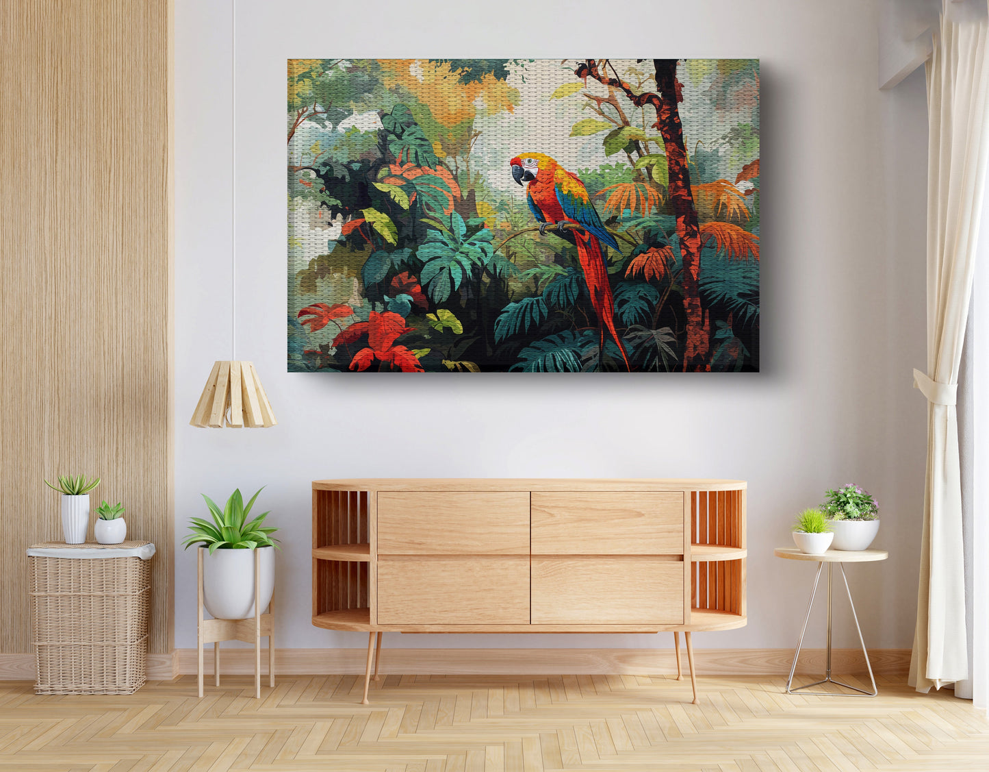 Tropical Parrot Jungle Black Caribbean wall art view 14