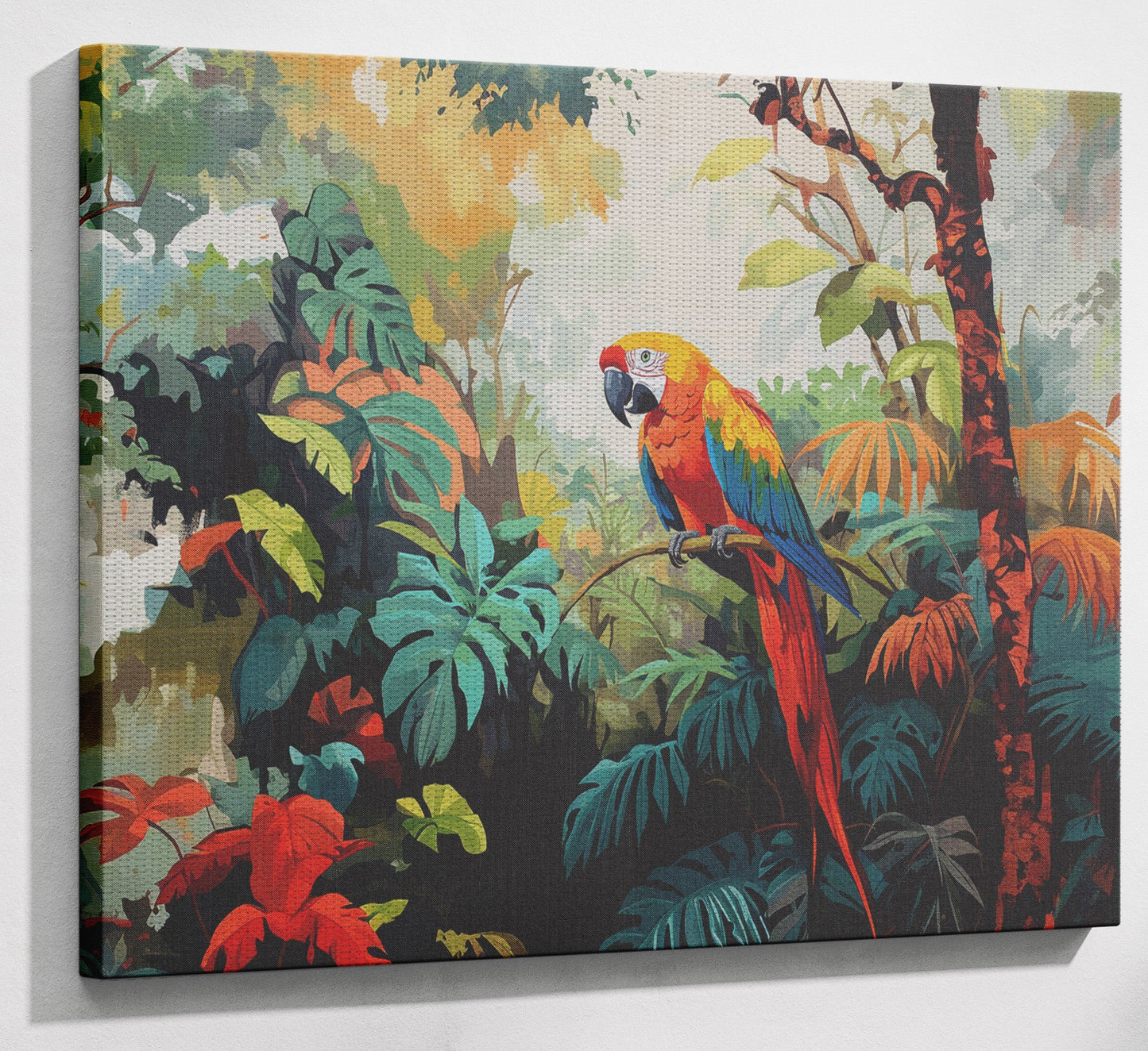 Tropical Parrot Jungle Black Caribbean wall art view 13