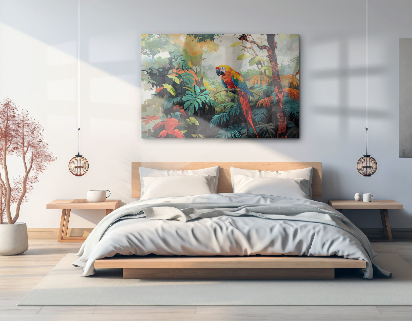 Tropical Parrot Jungle Black Caribbean wall art view 21