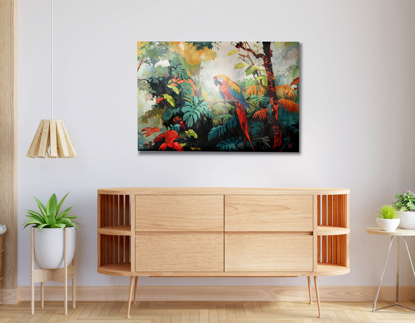 Tropical Parrot Jungle Black Caribbean wall art view 20