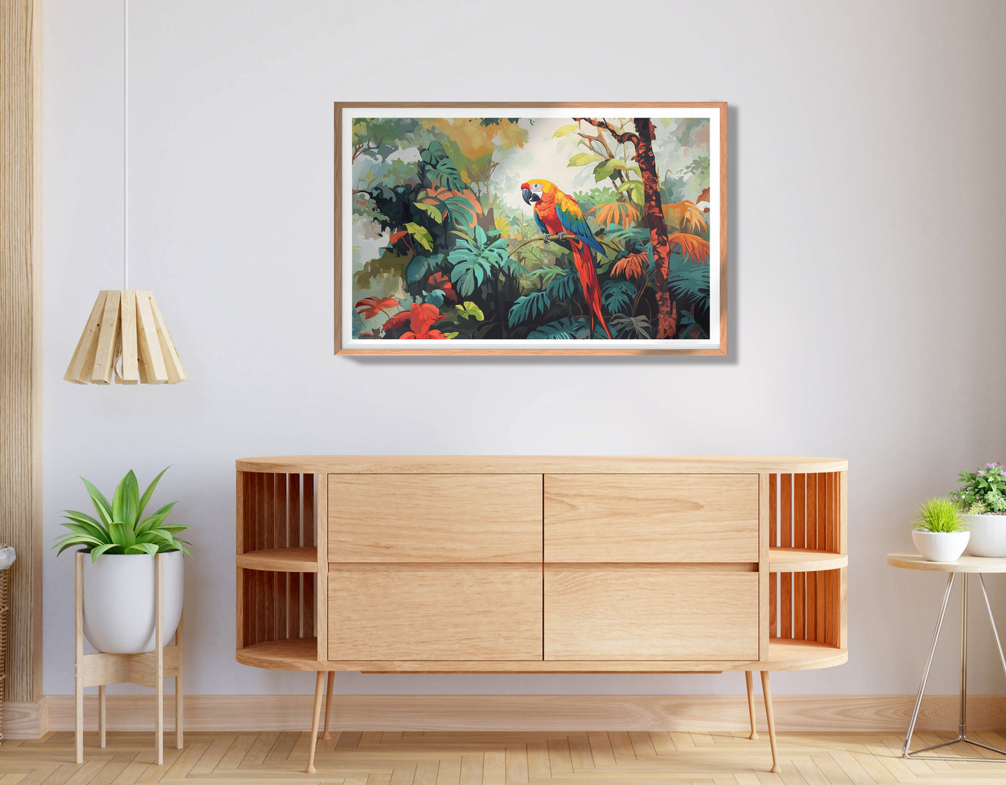 Tropical Parrot Jungle Black Caribbean wall art view 80