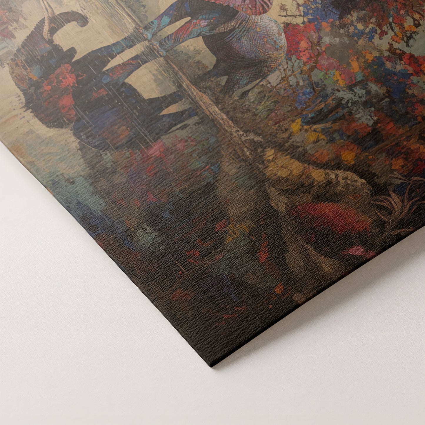 Elephant Forest Reflection African American canvas print artwork by MoomZee Artwork