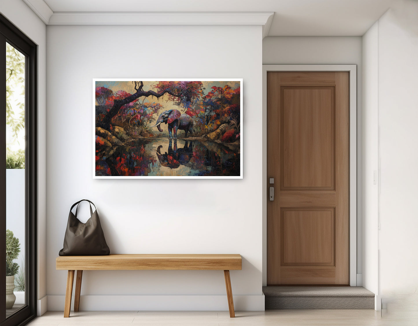 Elephant Forest Reflection African American canvas print home decor view