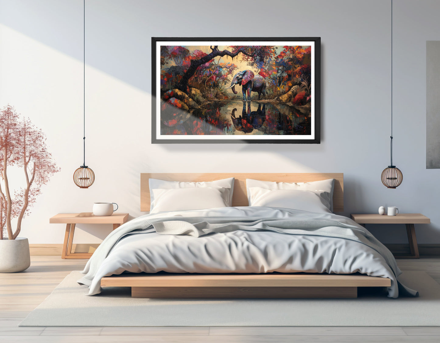 Elephant Forest Reflection African American canvas print view 69