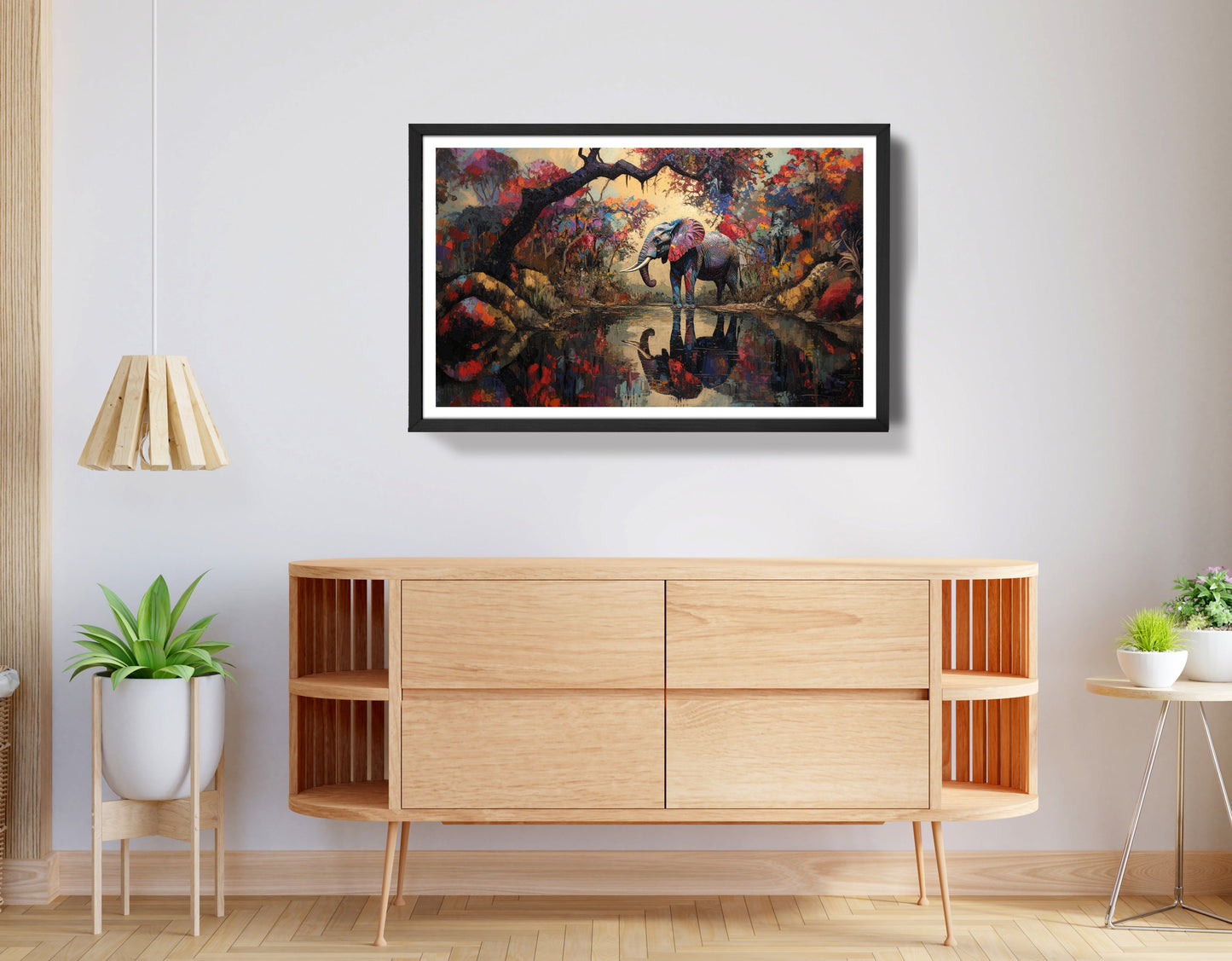 Elephant Forest Reflection African American canvas print view 68