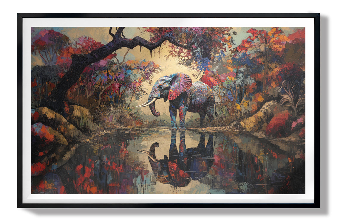 Elephant Forest Reflection African American canvas print view 67
