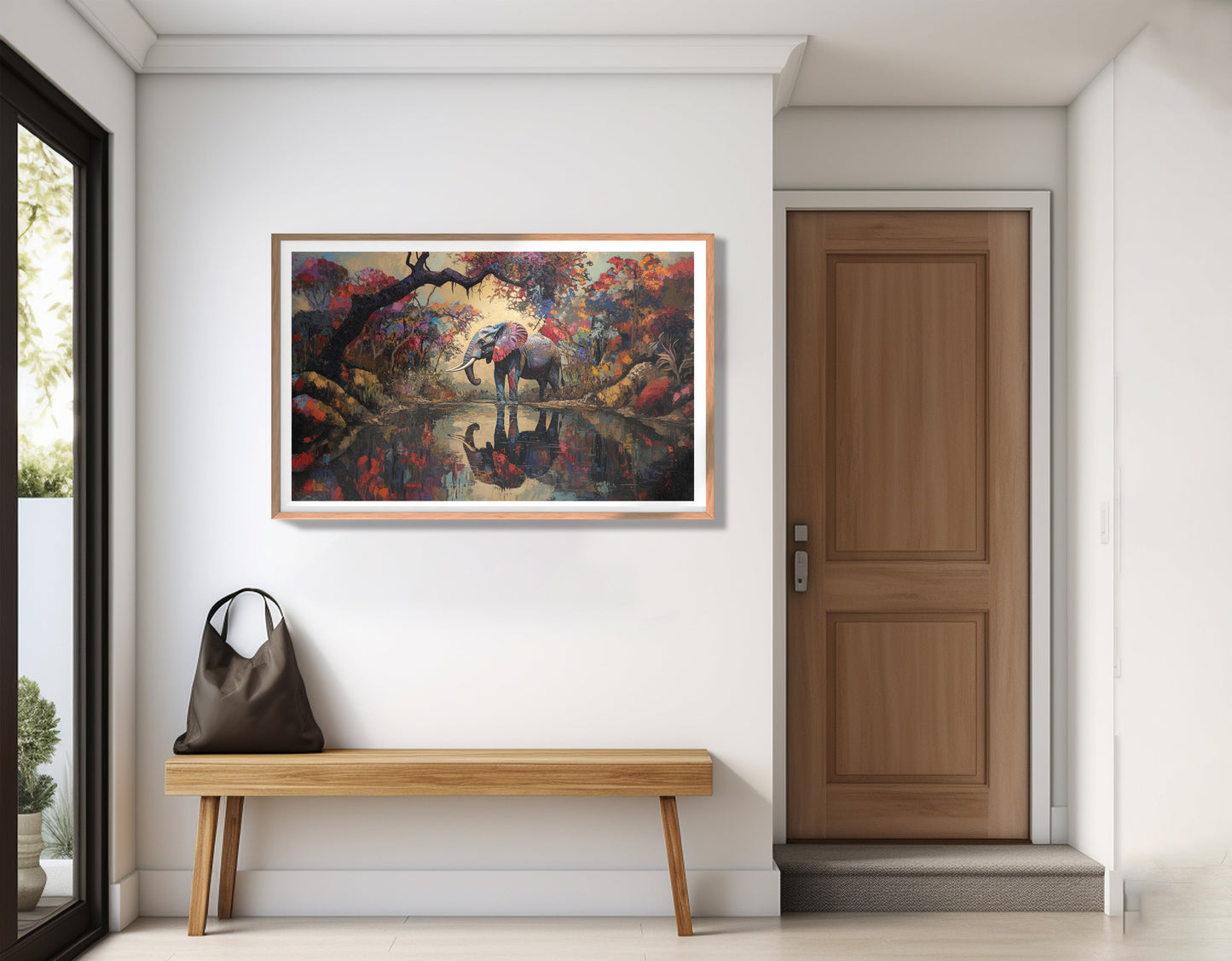 Elephant Forest Reflection African American canvas print view 83