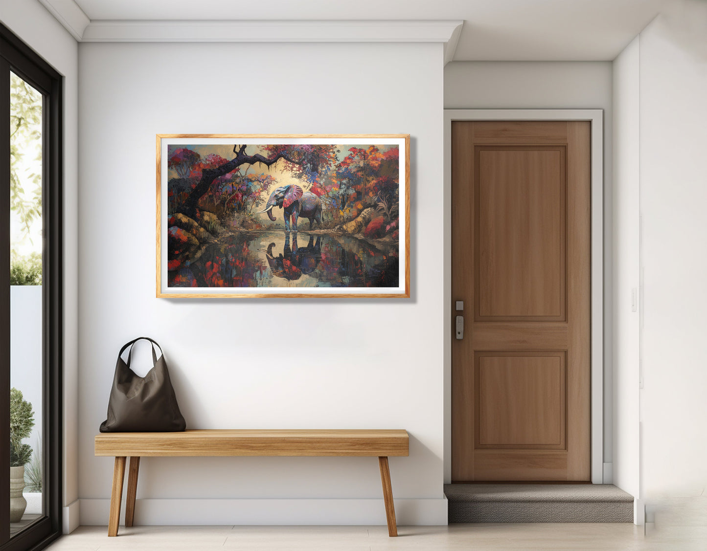 Elephant Forest Reflection African American canvas print view 77