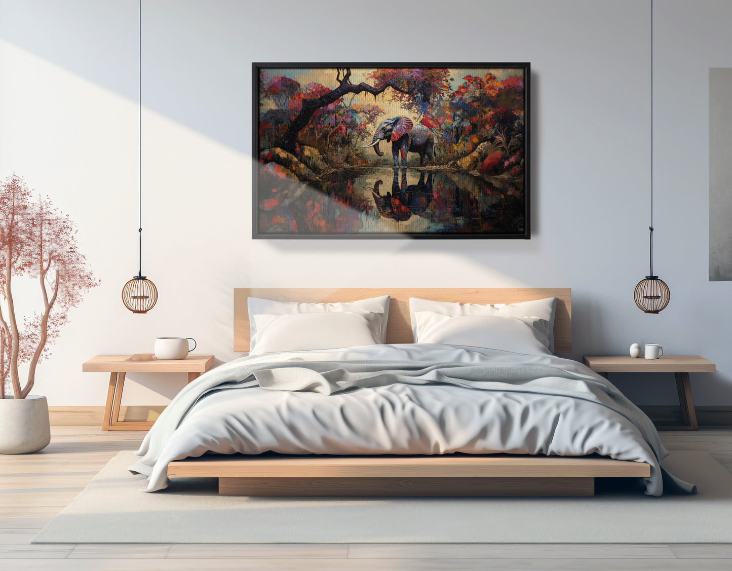 Elephant Forest Reflection African American canvas print view 27